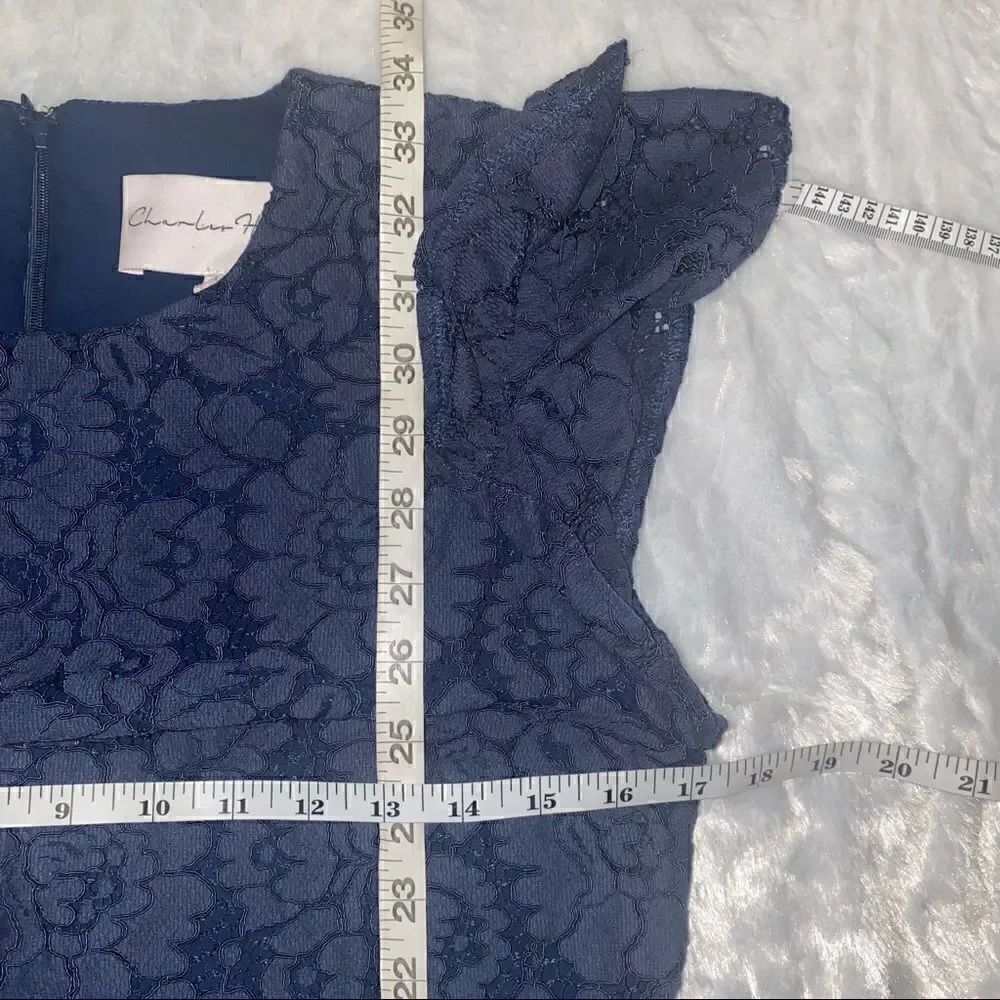 Charles Henry blue floral lace shift dress size small - Picture 11 of 11